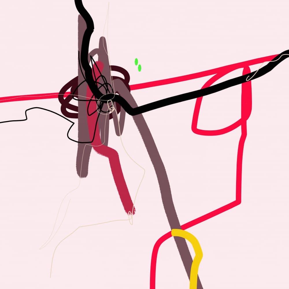 Colorful Abstract Lines by Pelin Atilla — canvas wall art