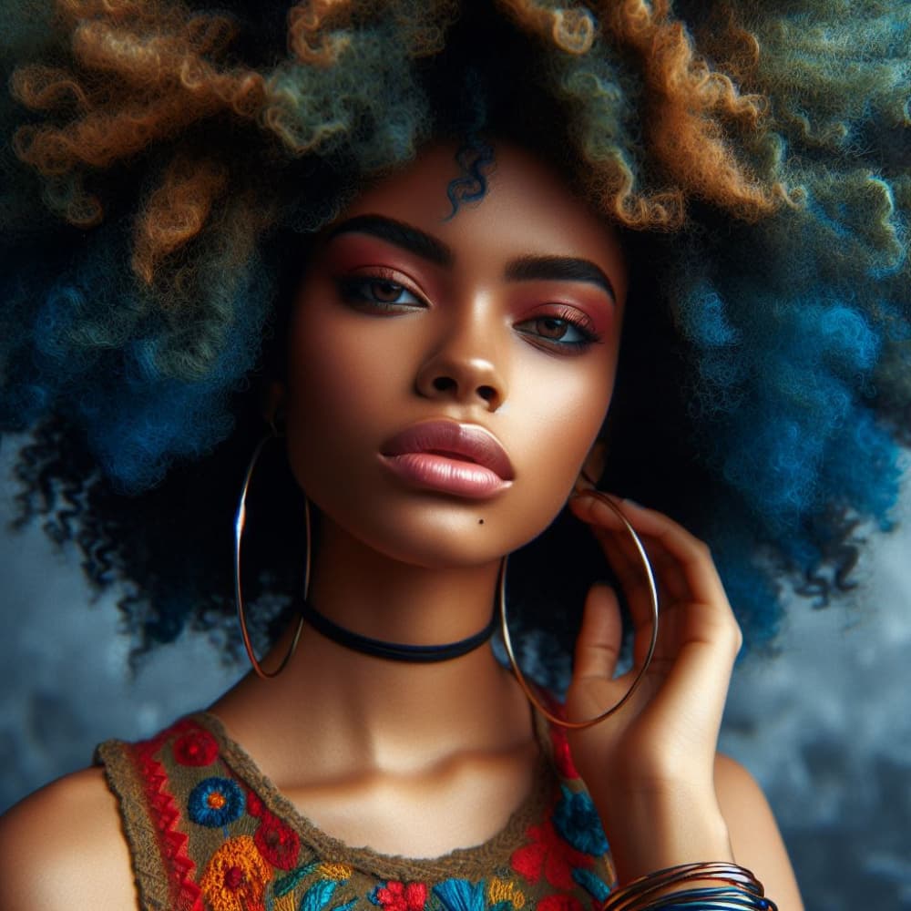 Vibrant Afro Woman by Elle Belle Art — canvas wall art