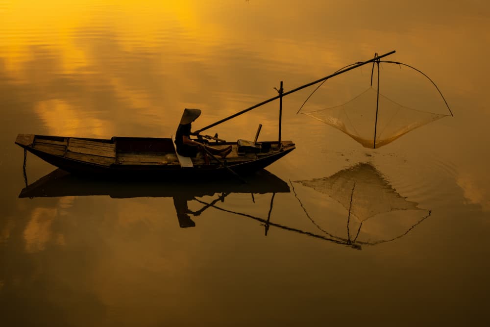 Golden Hour Fisherman by Azim Khan Ronnie — canvas wall art