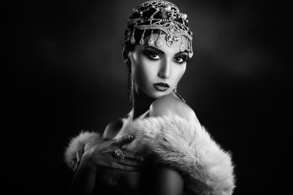Elegant Flapper Woman by Peppe Tambè — canvas wall art