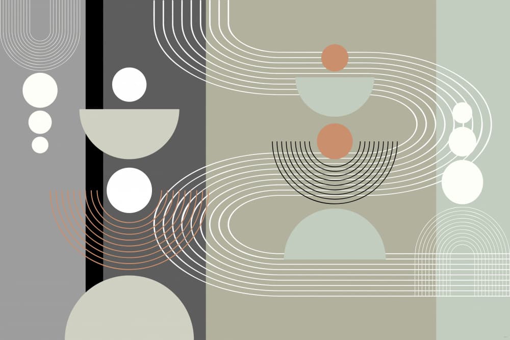 Muted Geometric Harmony by Sue Skellern — canvas wall art
