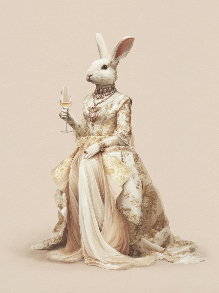 Regal Rabbit Toast by Andreas Magnusson — canvas wall art