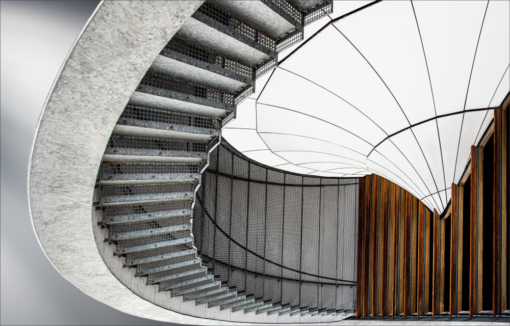 Modern Spiral Staircase by Gilbert Claes — canvas wall art