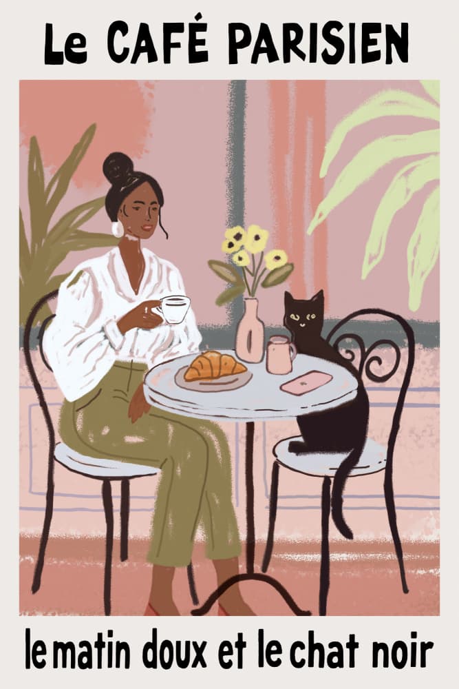 Parisian Cafe Morning by casa cartissi — canvas wall art