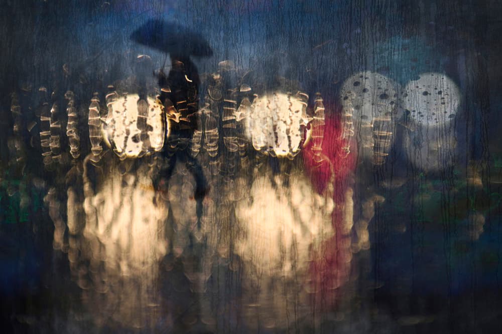 Rainy City Night by Ekkachai Khemkum — canvas wall art