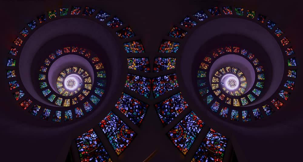 Colorful Stained Glass Spirals by DonnaHom APA — canvas wall art