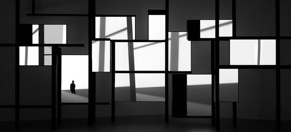 Solitary Figure Geometry by Huib Limberg — canvas wall art