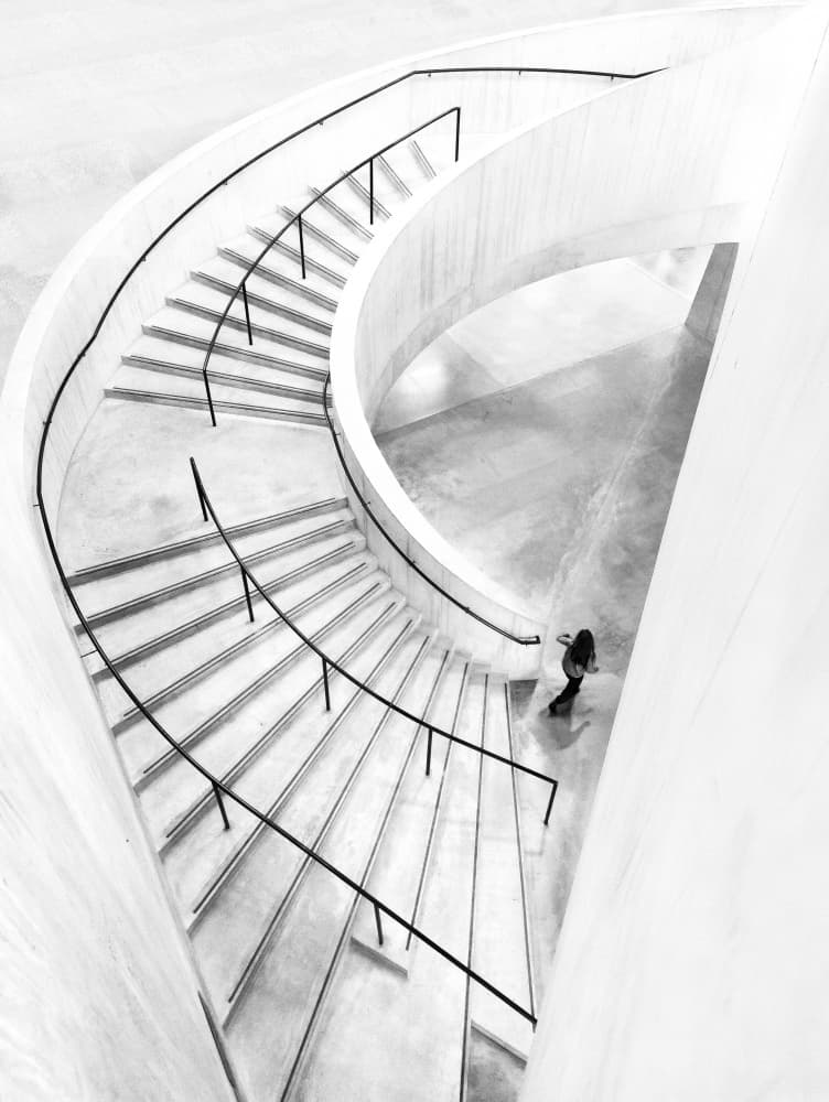Elegant Spiral Descent by Steven Zhou — canvas wall art