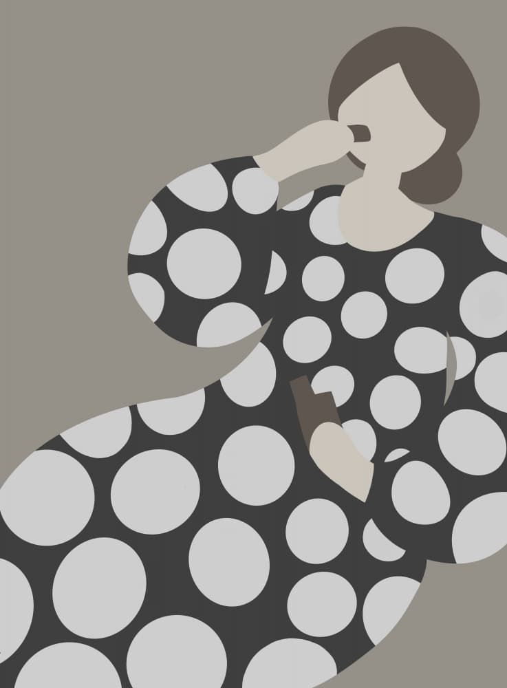 Elegant Polka Dot Woman by Emma Sandgren — canvas wall art
