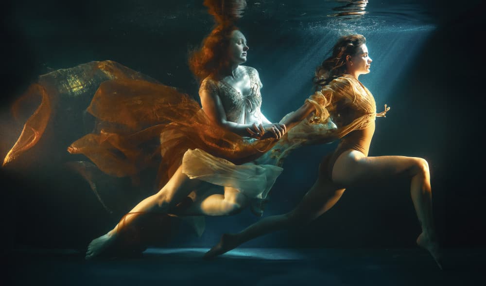 Ethereal Underwater Dancers by Catherine Wang — canvas wall art