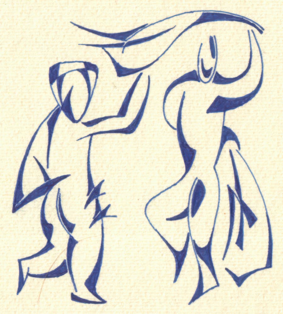 Dancing Figures Embrace by Kulik — canvas wall art