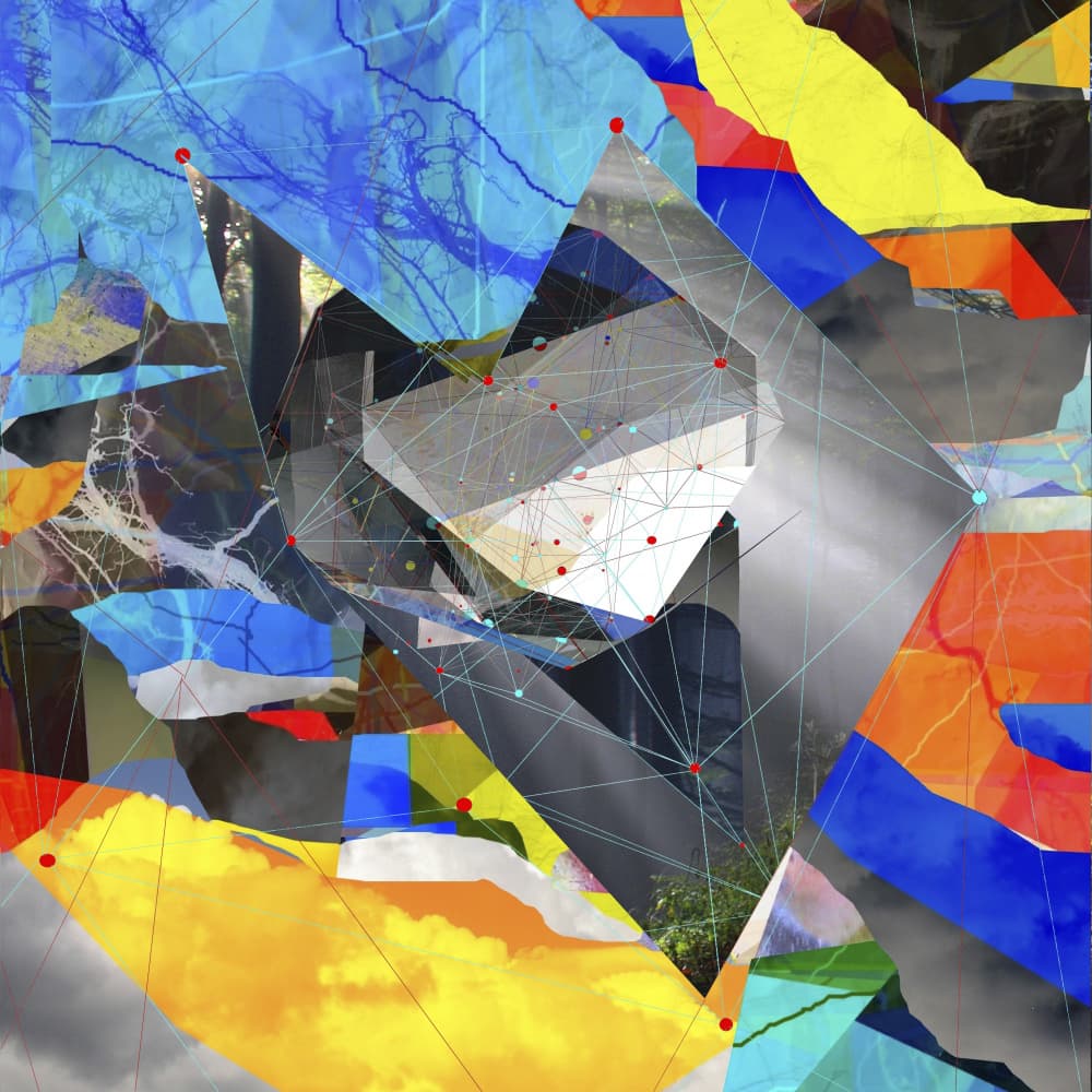 Vibrant Geometric Network by Stefan Fransson — canvas wall art