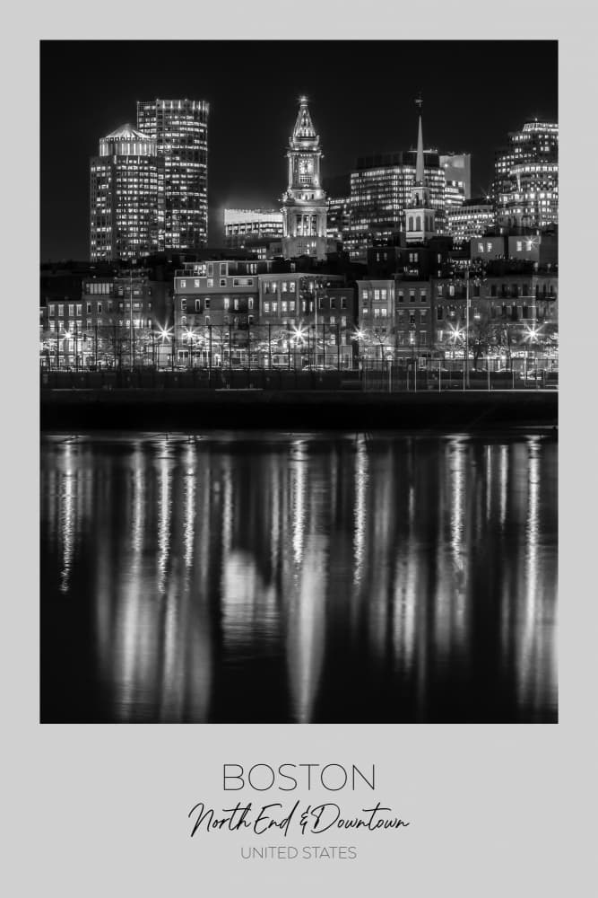 Boston Night Reflections by Melanie Viola — canvas wall art