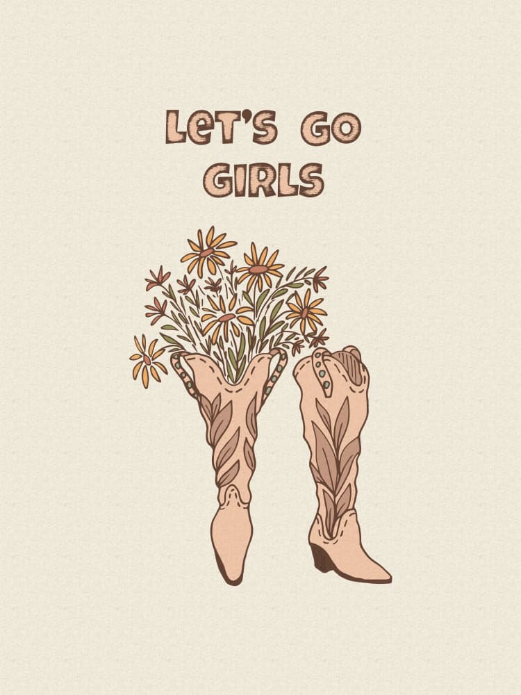 Let's Go Girls Boots by Olena Kovalova — canvas wall art