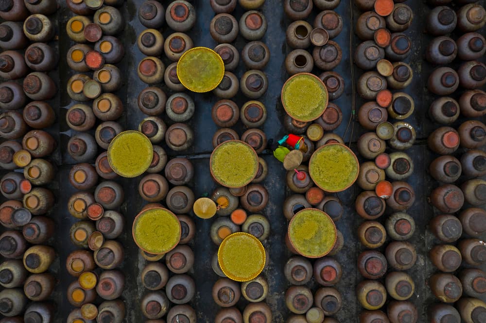 Traditional Drying Pots by Azim Khan Ronnie — canvas wall art