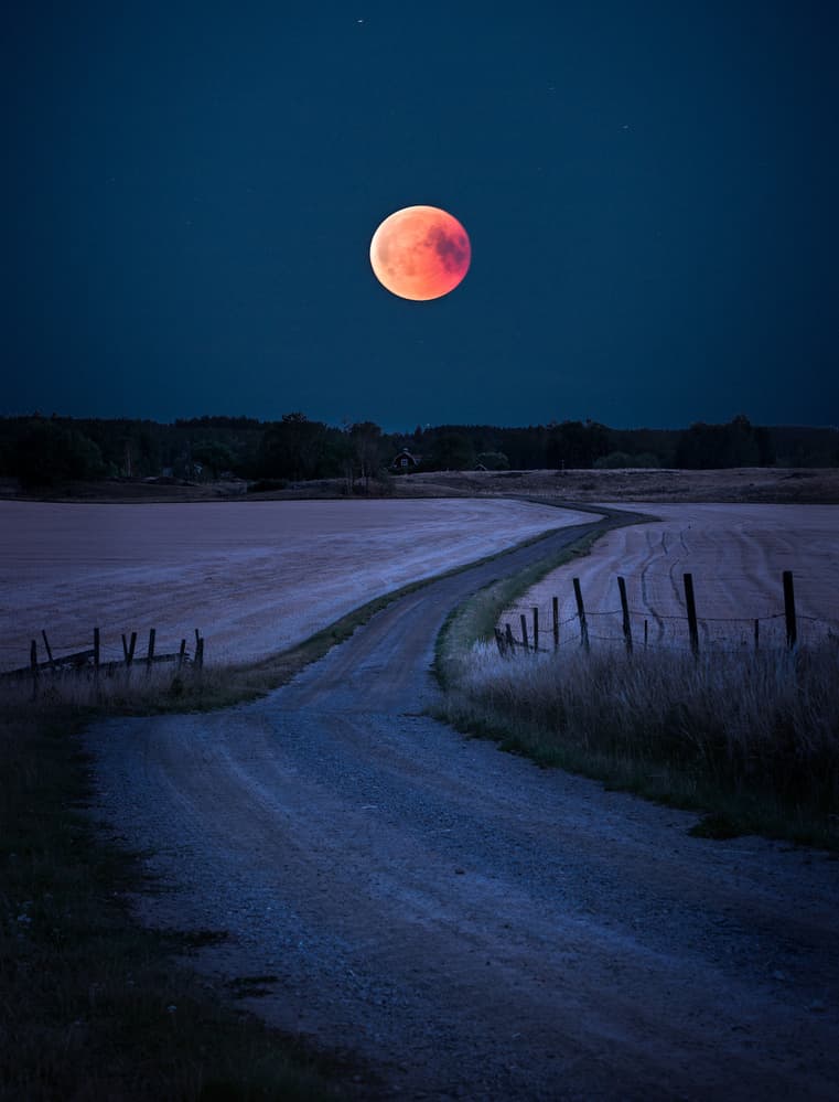 Blood Moon Road by Christian Lindsten — canvas wall art
