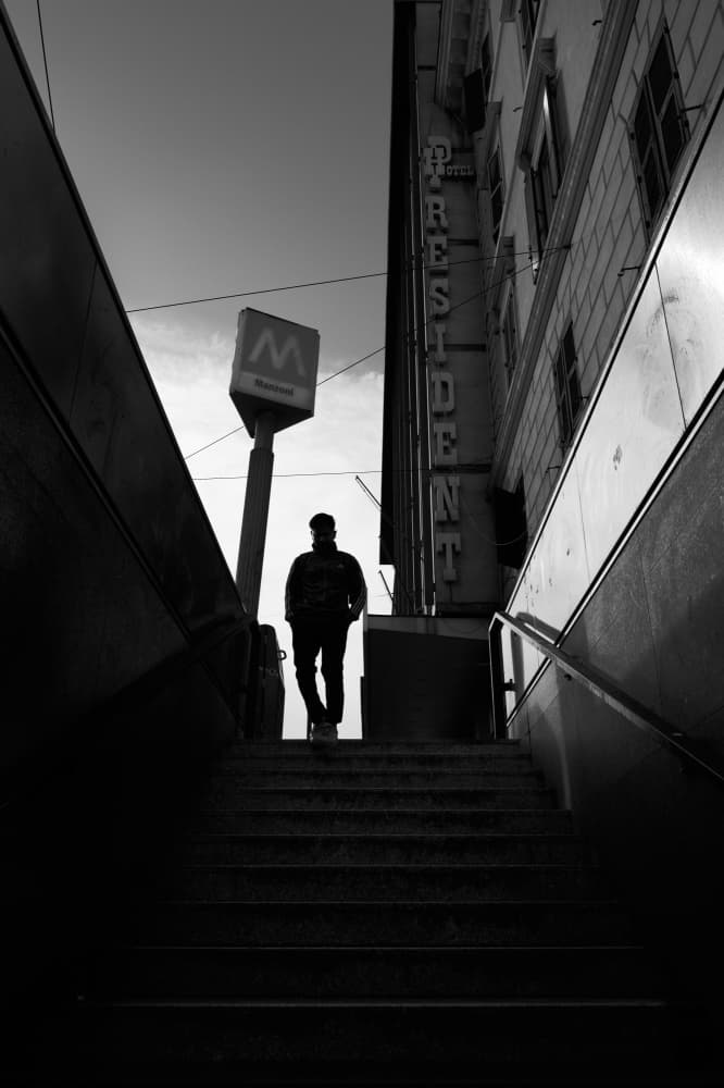 Urban Subway Silhouette by Tamas Dragon — canvas wall art