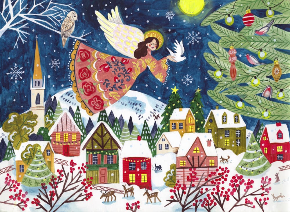 Angel of Peace Christmas by Caroline Bonne Müller — canvas wall art