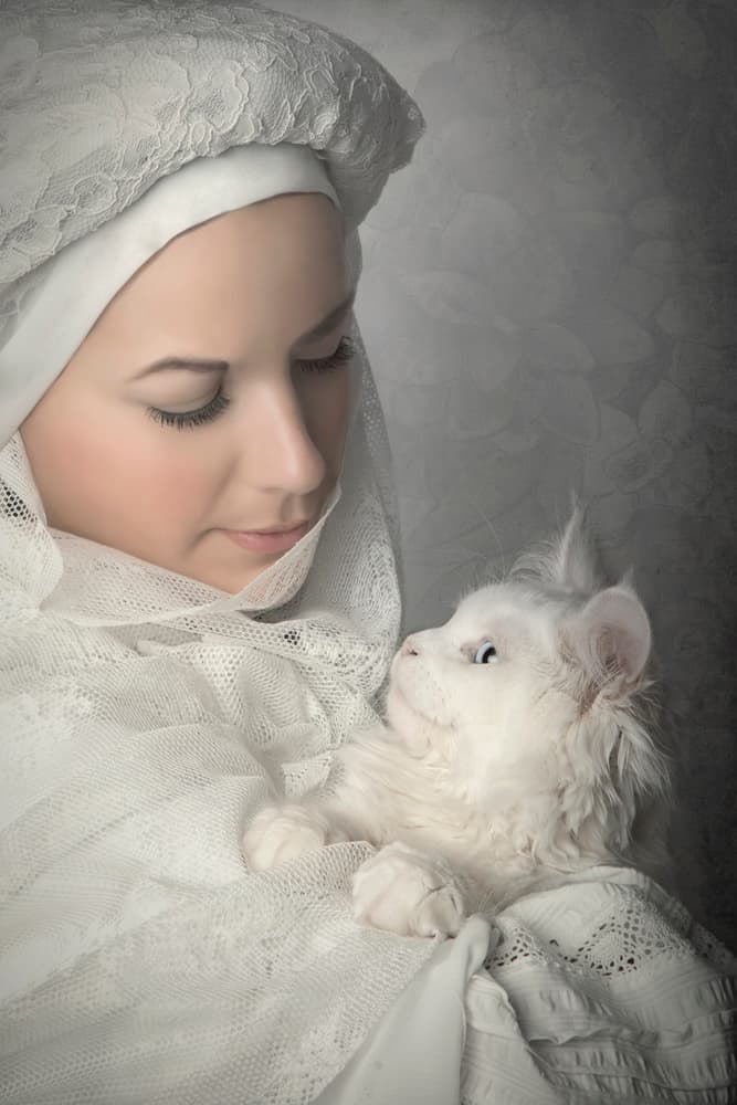 Pure Love White Kitten by Carola Kayen-Mouthaan — canvas wall art