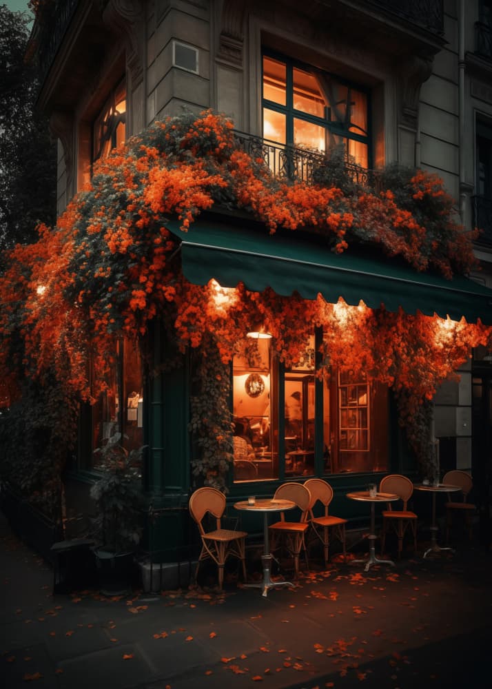 Autumn Cafe Glow by Andreas Magnusson — canvas wall art