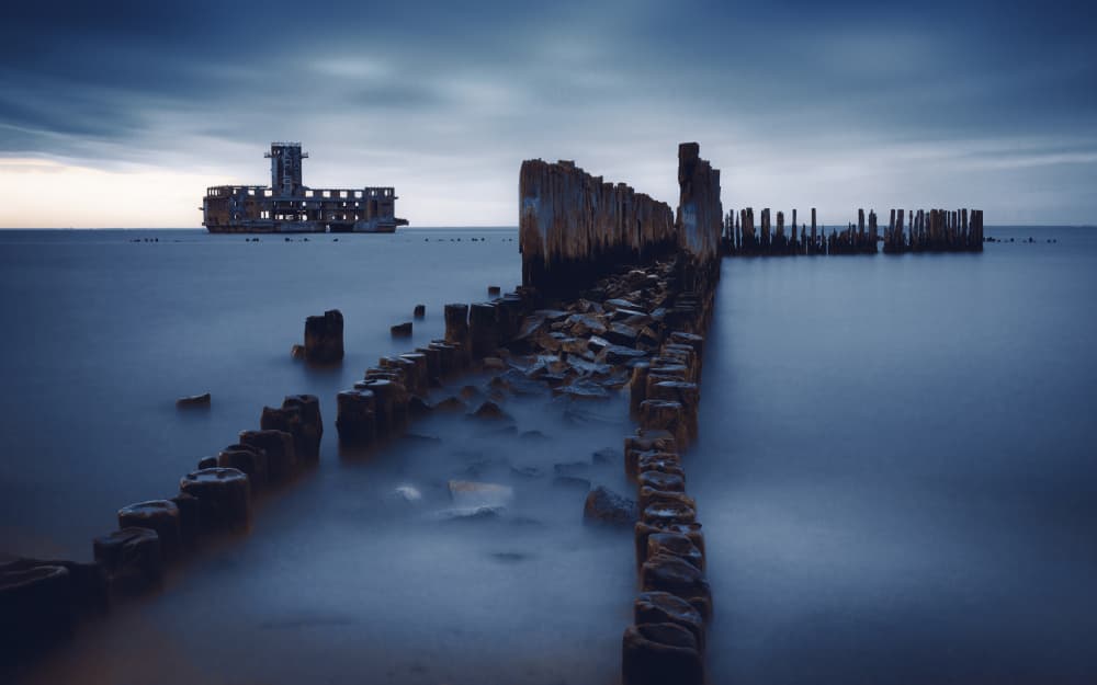Moody Sea Fort Ruins by Ida Tittelova AFIAP — canvas wall art
