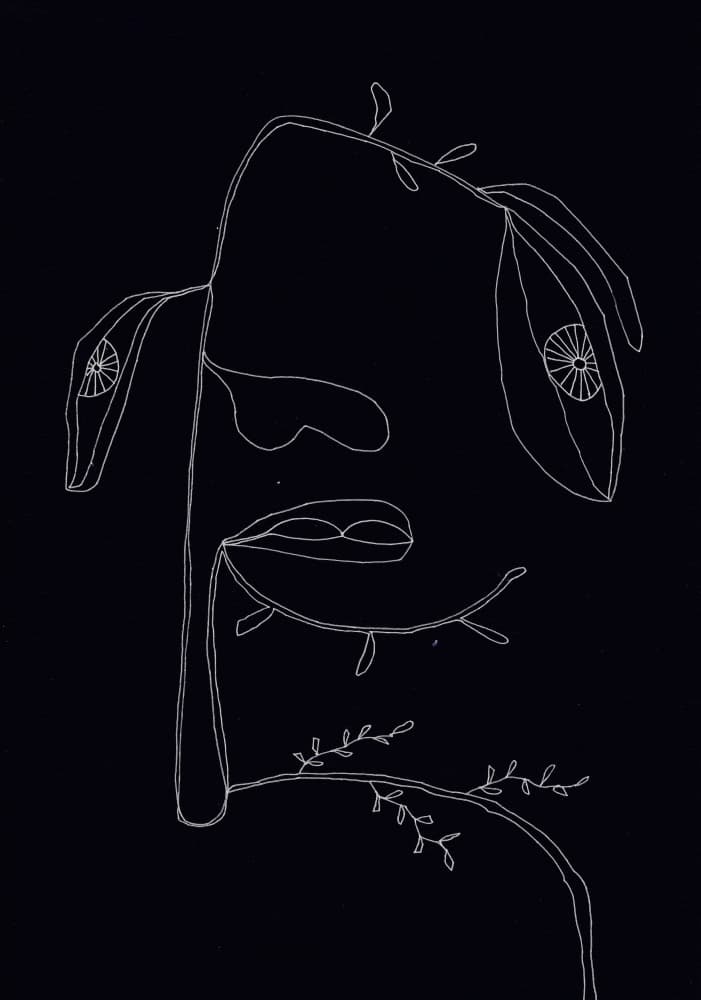 Organic Line Face by Santhosh ch — canvas wall art