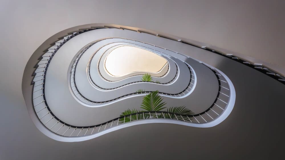 Modern Curving Staircase by Wim Denijs — canvas wall art
