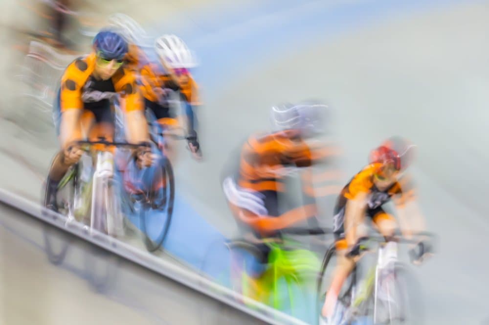 Velodrome Speed Cycling by Joshua Raif — canvas wall art