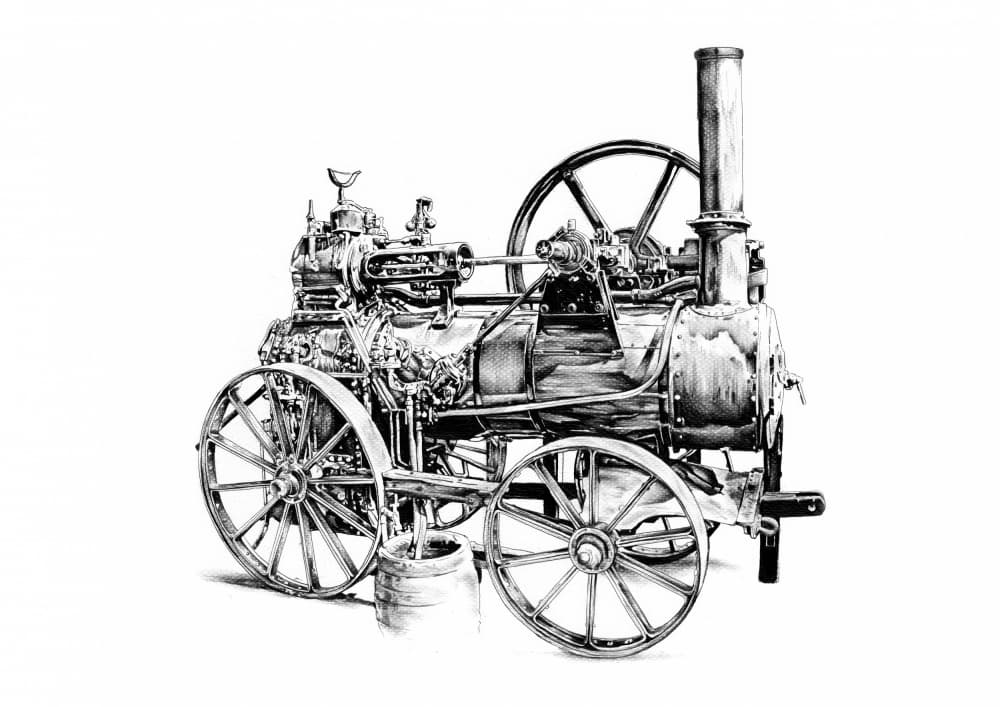 Vintage Steam Engine by Kulik — canvas wall art