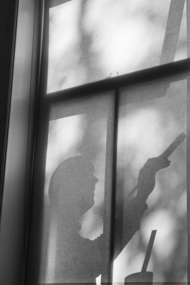 Young Artist Silhouette by Liesbeth van der Werf — canvas wall art