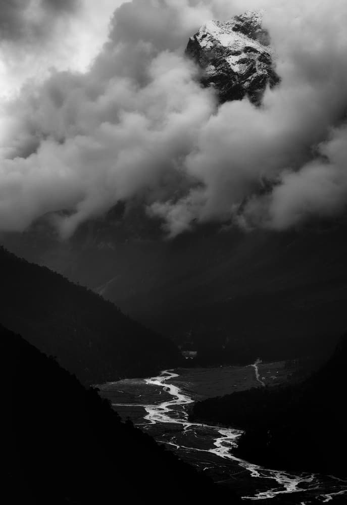 Moody Mountain River by swapnil deshpande — canvas wall art