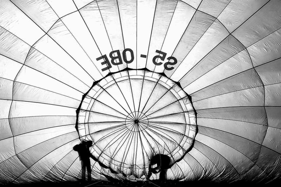 Balloon Interior Silhouettes by Jure Kravanja — canvas wall art