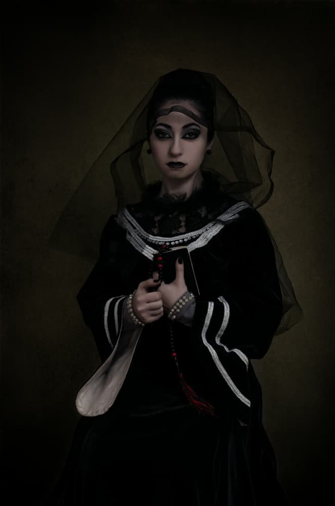 Mysterious Veiled Woman by Bogdan Negoita — canvas wall art