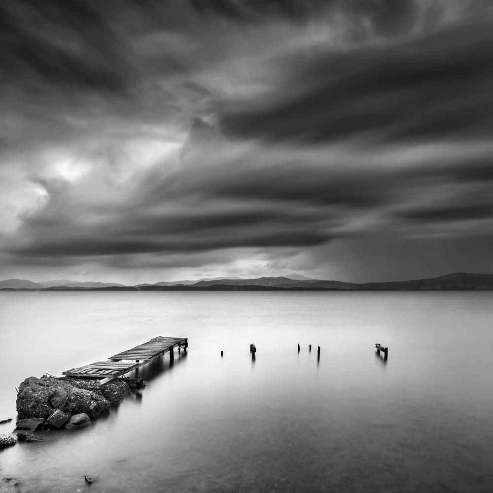 Moody Lake Pier by George Digalakis — canvas wall art