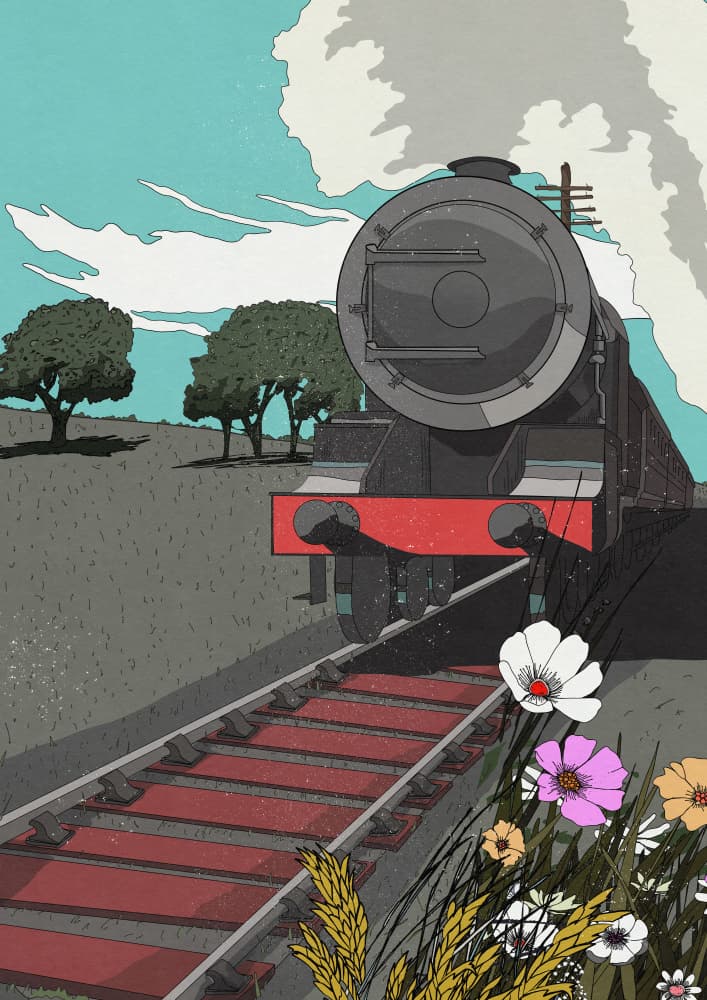 Rural Train Journey by Nicholas — canvas wall art