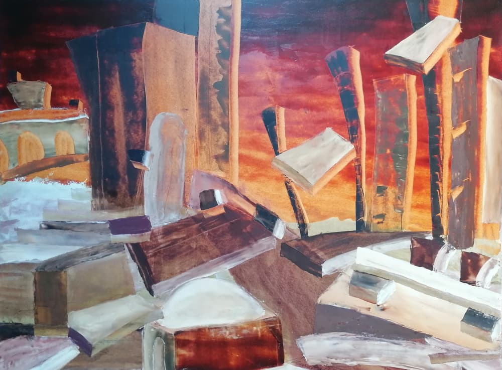 Warm Abstract Forms by Stefano Mazzolini — canvas wall art