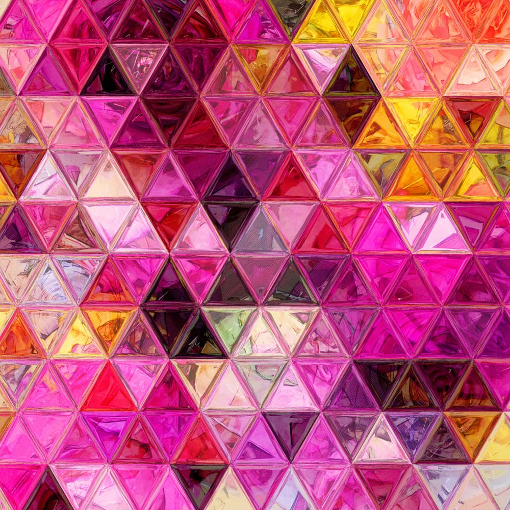 Colorful Faceted Triangles by Justyna Jaszke — canvas wall art