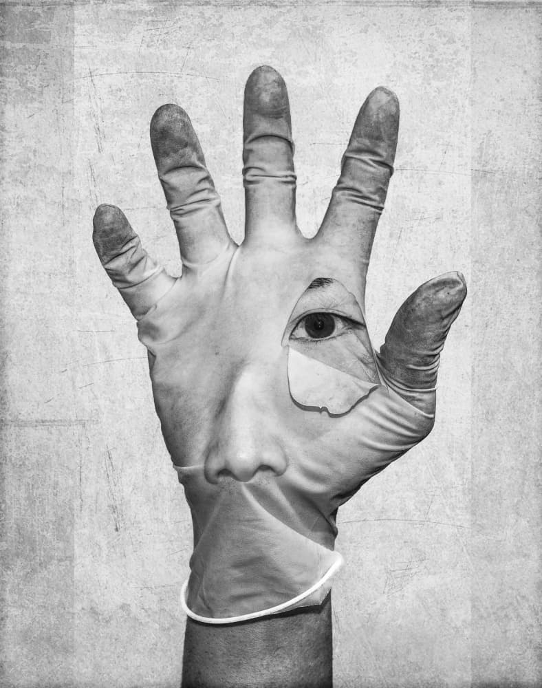 Surreal Hand Face by Takashi Suzuki — canvas wall art