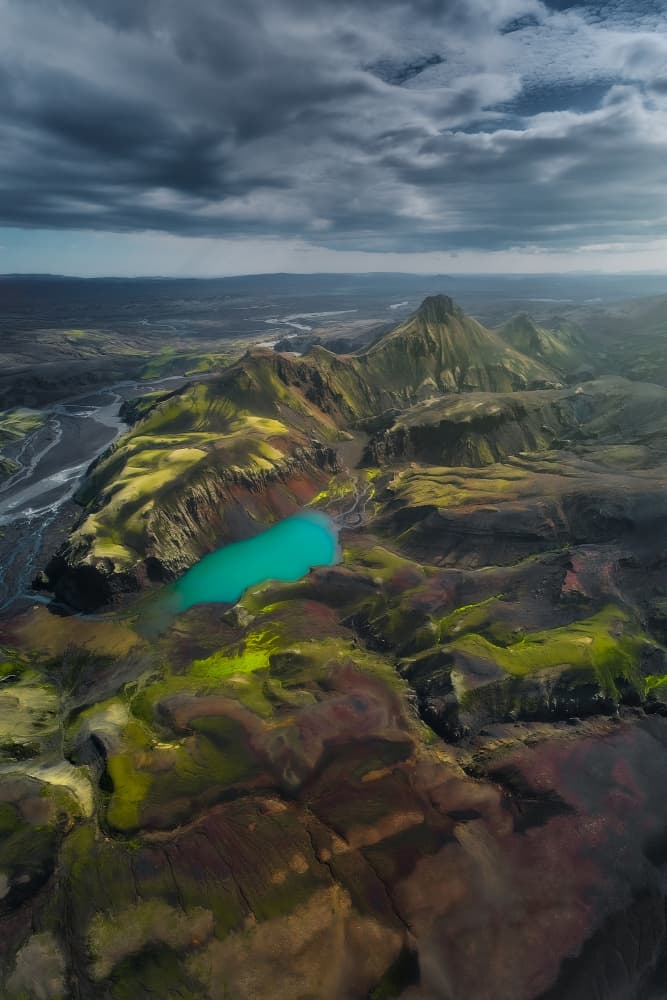 Dramatic Volcanic Lake View by Javier de la Torre — canvas wall art