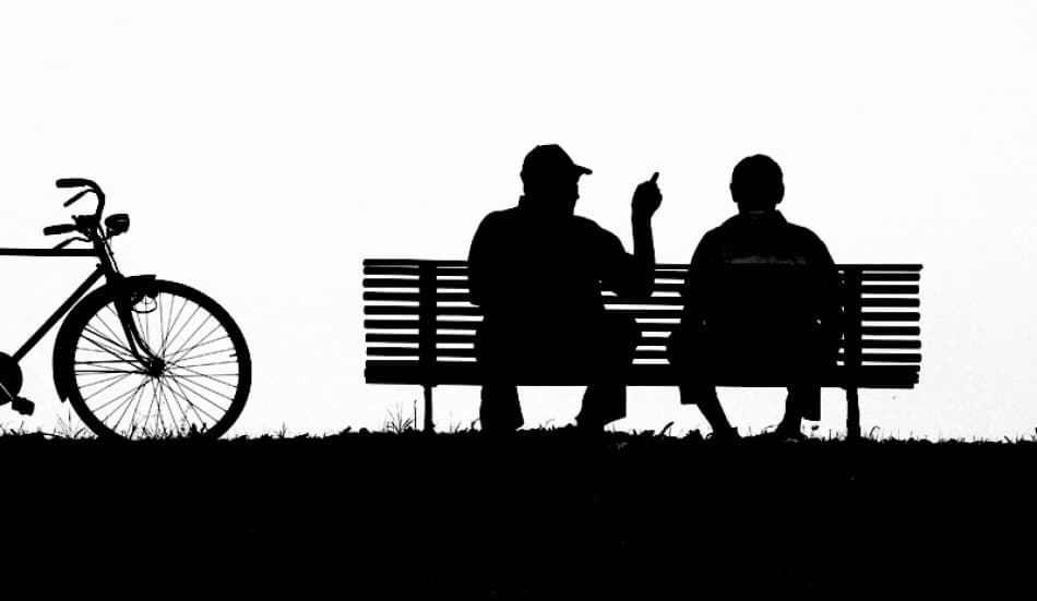 Park Bench Conversation by Luciano Caturegli — canvas wall art