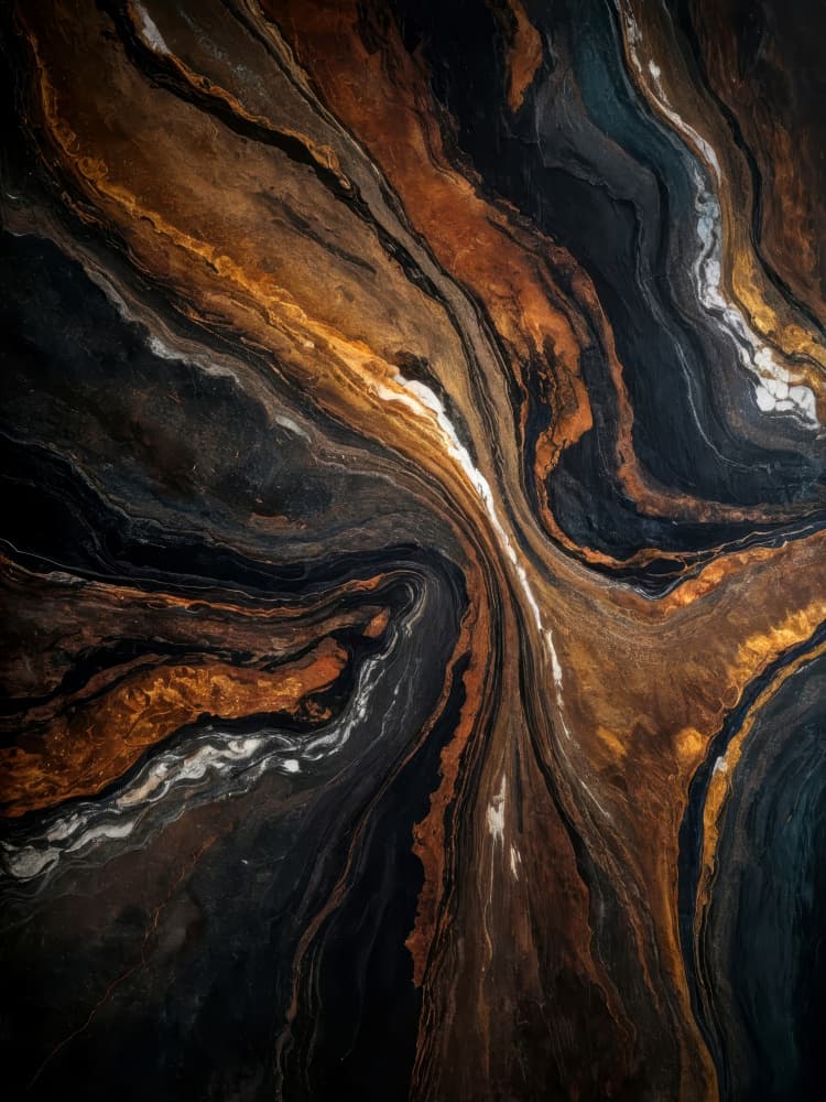 Black Gold Marble Swirl by Alpenglow Workshop — canvas wall art