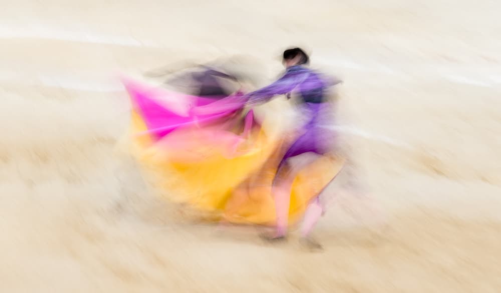 Vibrant Bullfight Blur by Joan Gil Raga — canvas wall art