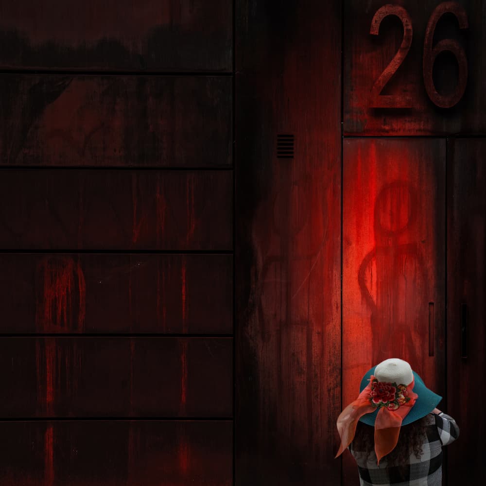 Red Wall Figure 26 by Gilbert Claes — canvas wall art