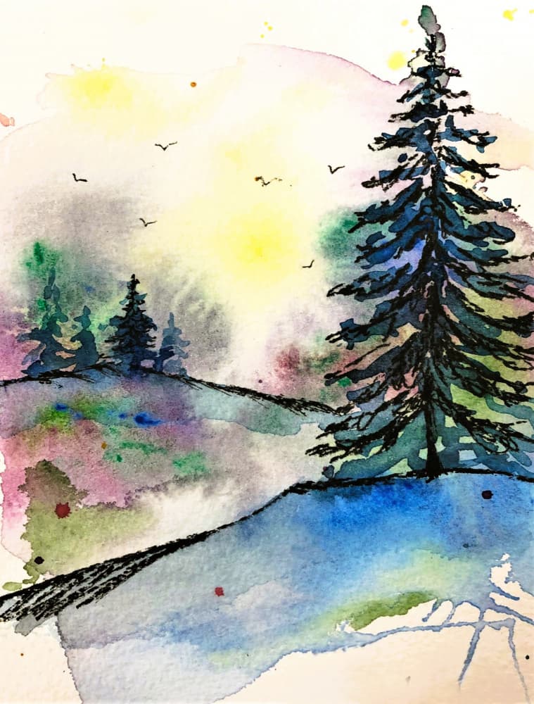 Vibrant Forest Sunrise by Anda Bieza — canvas wall art