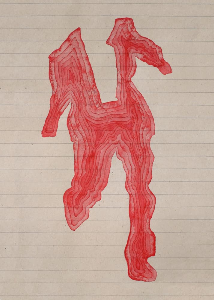 Red Contour Figure by Joshua Hoskins — canvas wall art