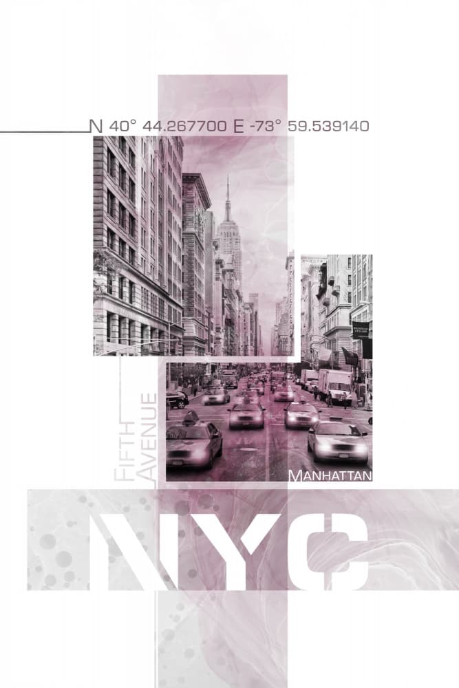 Pink New York Cityscape by Melanie Viola — canvas wall art