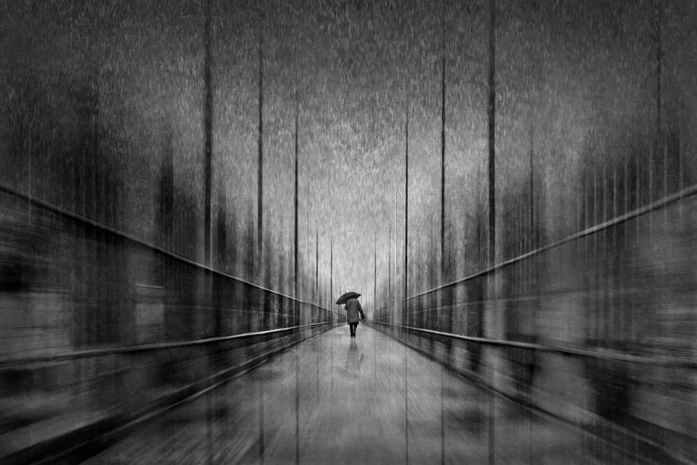 Walking in the Rain by Ekkachai Khemkum — canvas wall art