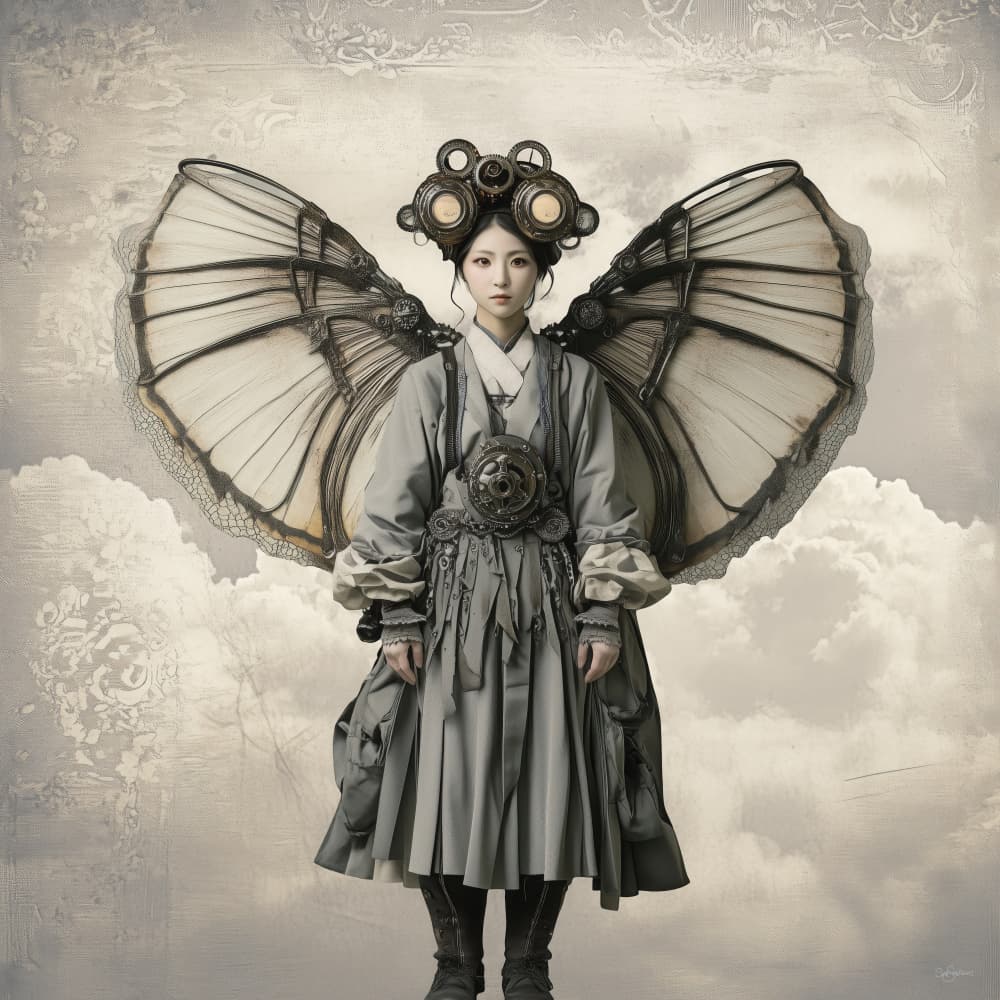 Steampunk Winged Woman by Sue Skellern — canvas wall art