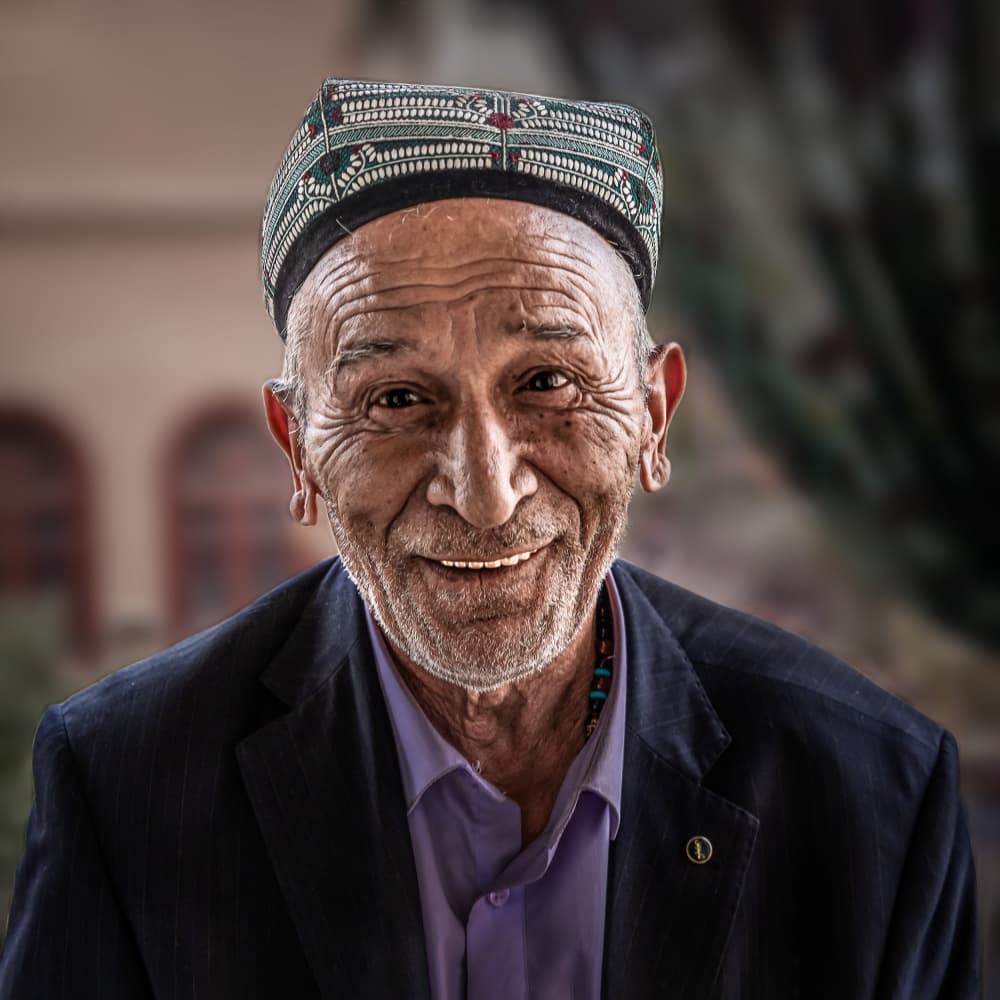 Smiling Wise Man by Irene Wu — canvas wall art