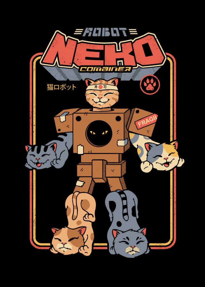Robo Cat Combiner by Vincent Trinidad — canvas wall art